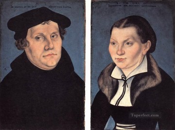 Lucas Cranach the Elder Painting - diptych With The Portraits Of Luther And His Wife Renaissance Lucas Cranach the Elder